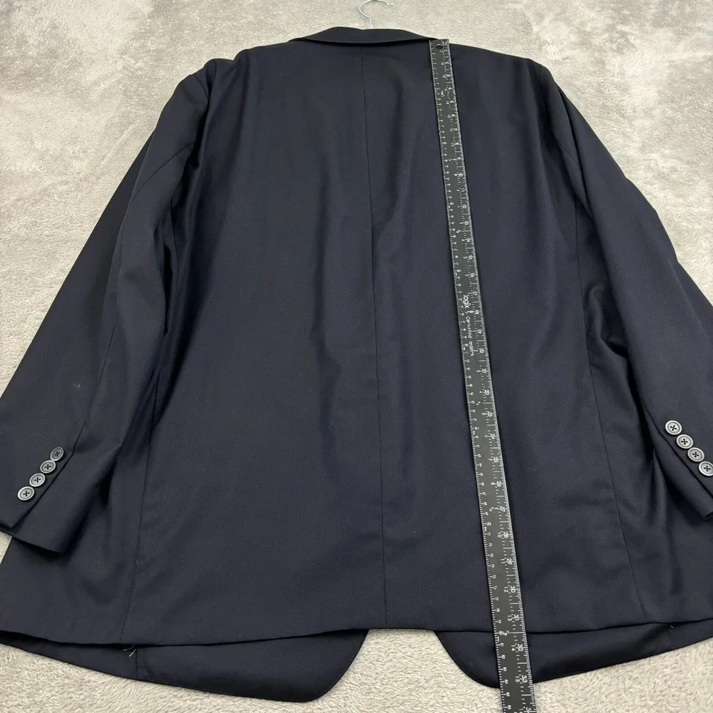 Samuelsohn Blazer Mens 54R Black 100% Wool Guabello Two Button Notch Lapel Italy